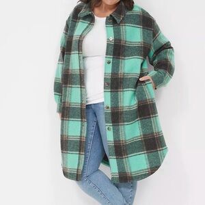 Lane Bryant NWT Green Plaid Shacket!